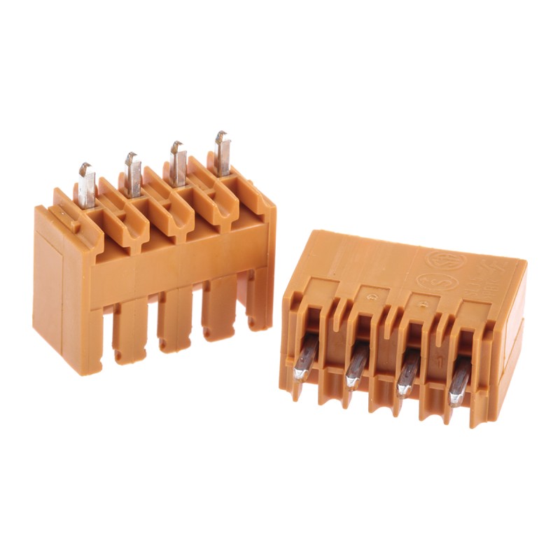 5 pcs - Weidmuller 3.5mm Pitch 4 Way Pluggable Terminal Block, Header, Through Hole, Solder Termination