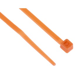 1 Bag of 100 - RS PRO Cable Tie, 100mm x 2.5 mm, Orange Nylon, Pk-100