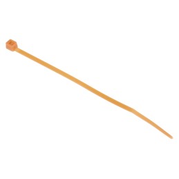 1 Bag of 100 - RS PRO Cable Tie, 100mm x 2.5 mm, Orange Nylon, Pk-100