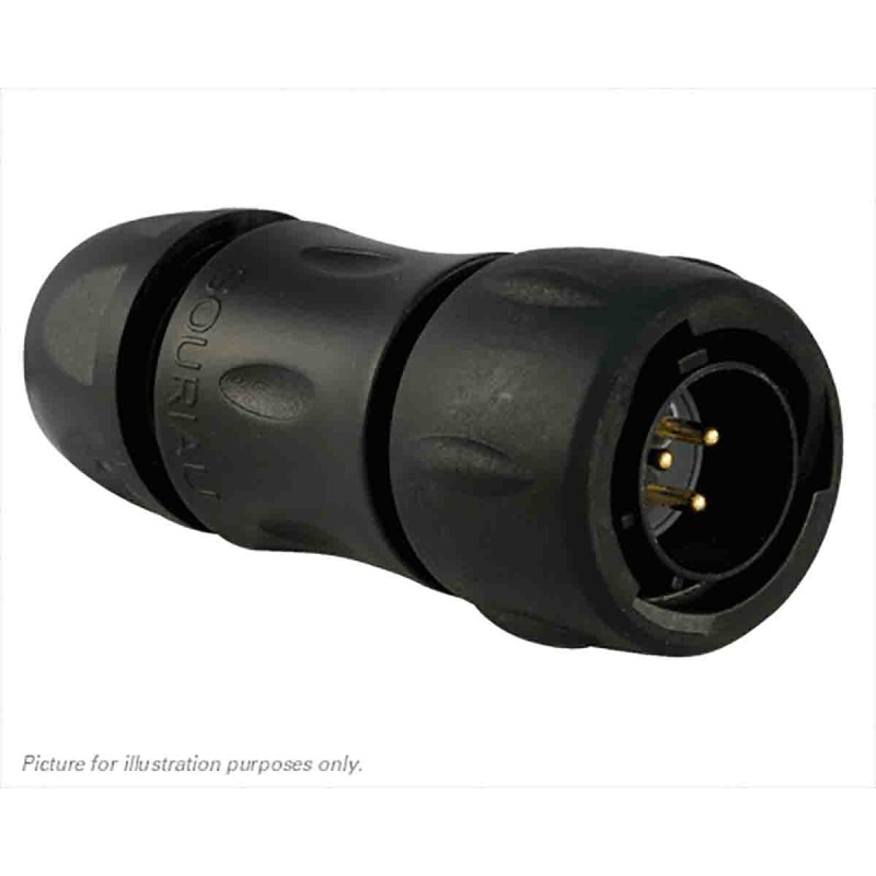 1 pcs - Souriau Circular Connector, 3 Contacts, Cable Mount, Plug, Male, IP68, IP69K, UTS Series