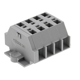 5 pcs - Wago 261 Series Grey Terminal Strip, 2.5mm², Single-Level, Cage Clamp Termination