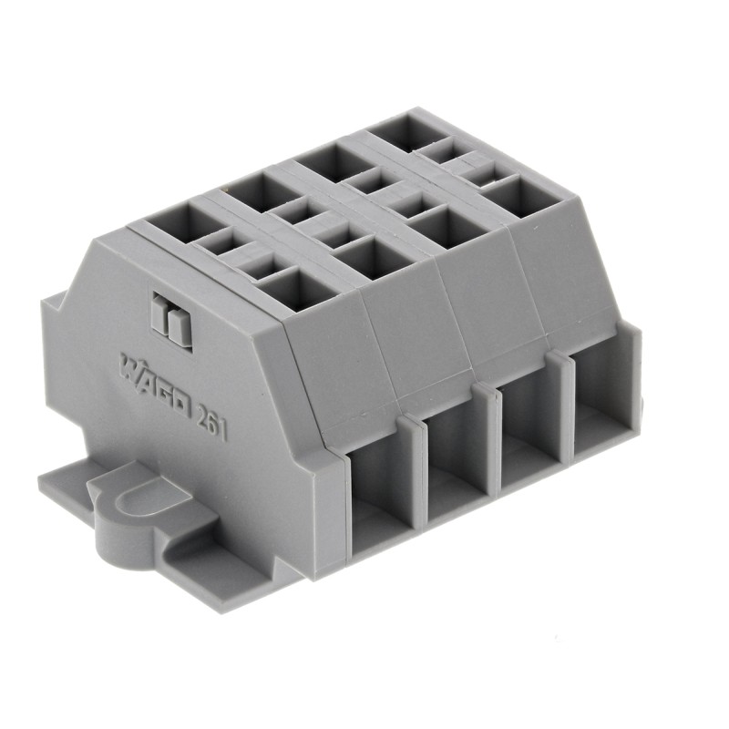5 pcs - Wago 261 Series Grey Terminal Strip, 2.5mm², Single-Level, Cage Clamp Termination