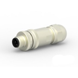 1 pcs - TE Connectivity Circular Connector, 4 Contacts, Cable Mount, M12 Connector, Plug, Male, IP67, T411 Series