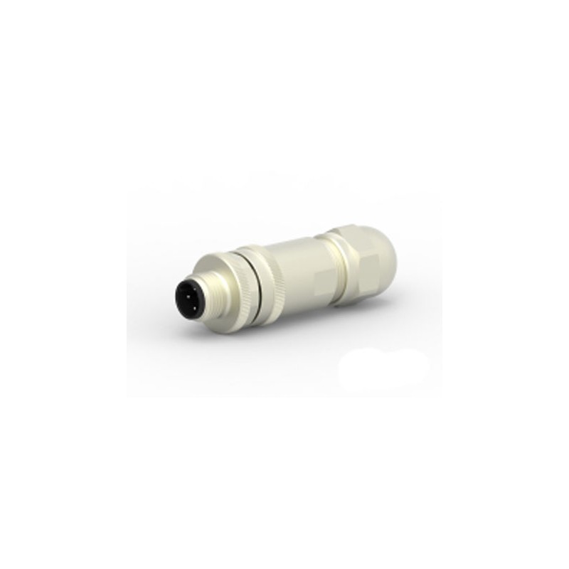 1 pcs - TE Connectivity Circular Connector, 4 Contacts, Cable Mount, M12 Connector, Plug, Male, IP67, T411 Series