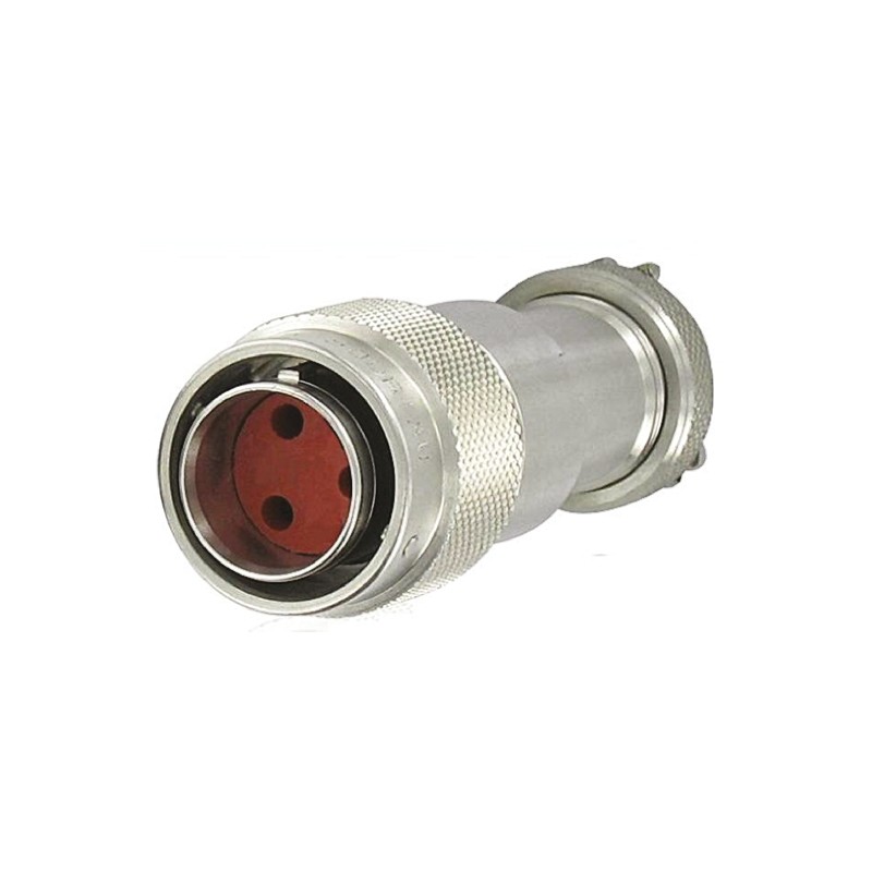 1 pcs - Souriau Circular Connector, 3 Contacts, Cable Mount, Socket, Female, IP68, IPX6, 8N45 Series