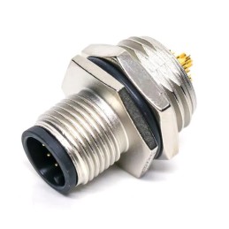 1 pcs - Amphenol Circular Connector, 12 Contacts, Panel Mount, M12 Connector, Plug, Male, IP68, IP69K, M Series