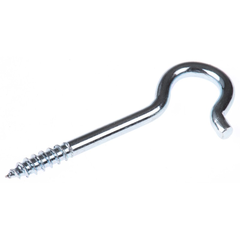 10 Bag of 10 - RS PRO Steel, Screw J Hook, 53mm, 10mm