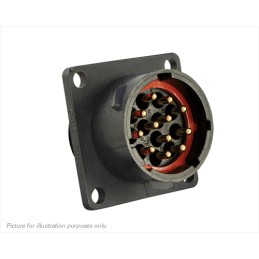 1 pcs - Souriau Circular Connector, 12 Contacts, Flange Mount, Plug, Male, IP68, IP69K, UTS Series