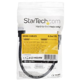 1 pcs - StarTech.com 4K @ 30Hz HDMI 1.4 Male HDMI to Male HDMI Cable, 30cm