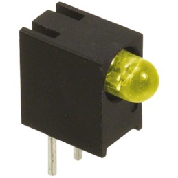 10 pcs - 551-0707F Dialight 551-0707F, Yellow Right Angle PCB LED Indicator, Through Hole 7.5 V