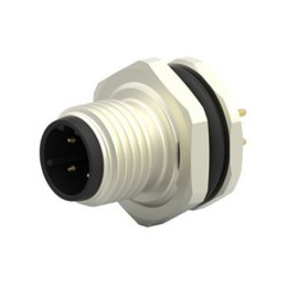 1 pcs - TE Connectivity Circular Connector, 4 Contacts, Rear Mount, M12 Connector, Socket, Male, IP67, M12 Series
