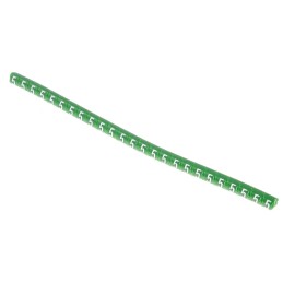 1 Bag of 250 - HellermannTyton Helagrip Slide On Cable Markers, White on Green, Pre-printed '5', 1 - 3mm Cable