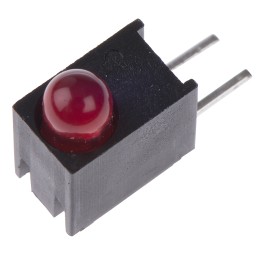 10 pcs - 551-0407F Dialight 551-0407F, Red Right Angle PCB LED Indicator, Through Hole 2 V