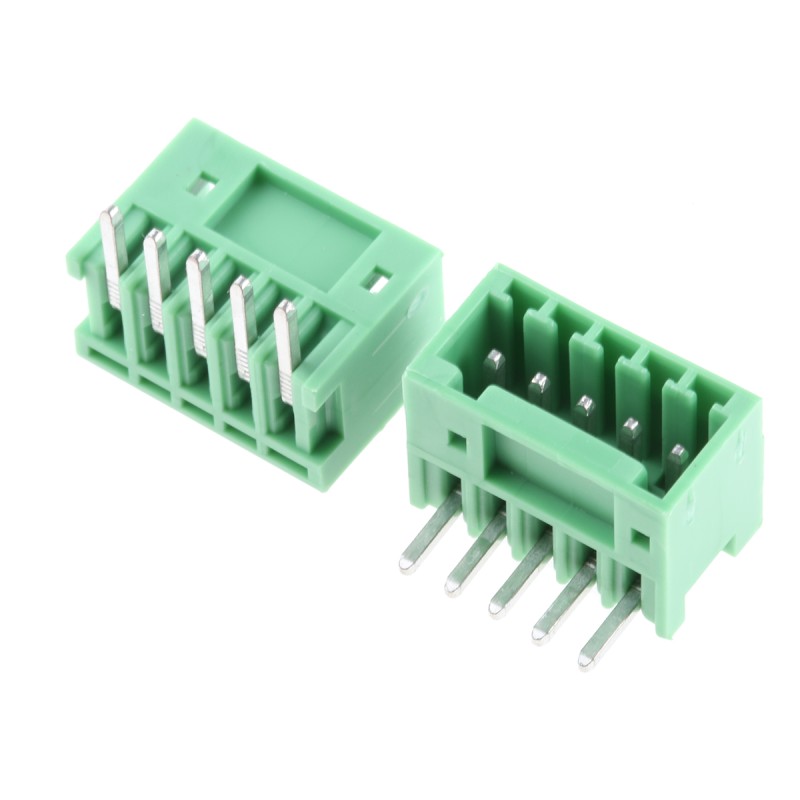 5 pcs - Phoenix Contact 2.5mm Pitch 5 Way Right Angle Pluggable Terminal Block, Header, Through Hole, Solder Termination