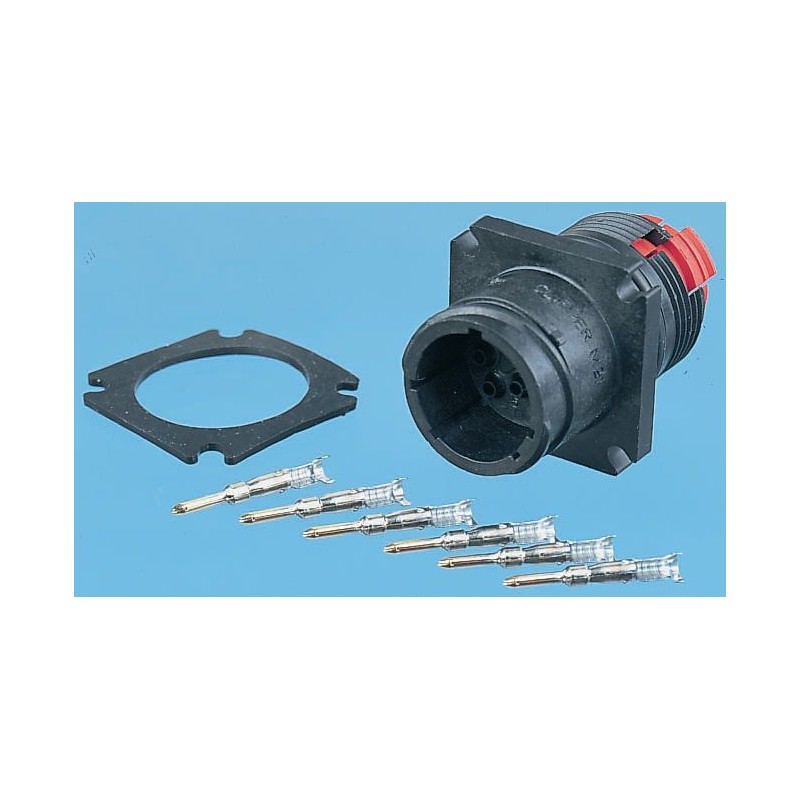1 pcs - Souriau Circular Connector, 40 Contacts, Flange Mount, Plug, Female, IP68, Clipper Series