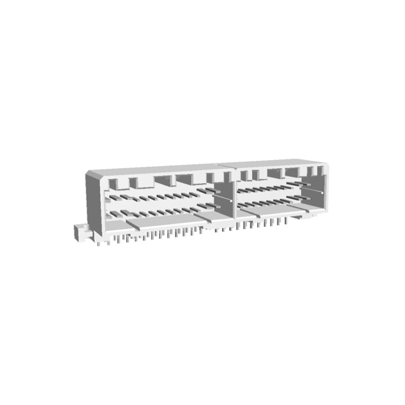 1 pcs - TE Connectivity, MULTILOCK 040/070 Female Connector Housing, 48 Way, 2 Row Right Angle