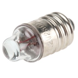 10 pcs - RS PRO E10 Indicator Light, Clear, 2.2 V, 250 mA, 10h