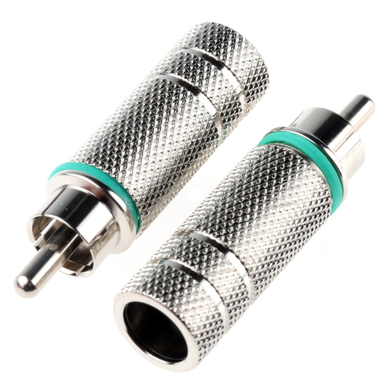 5 pcs - RS PRO Blue Cable Mount RCA Plug, Nickel