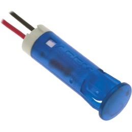 10 pcs - QS83XXB12 Apem Blue Panel Mount Indicator, 12V dc, 8mm Mounting Hole Size, Lead Wires Termination