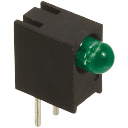 10 pcs - 551-0607F Dialight 551-0607F, Green Right Angle PCB LED Indicator, Through Hole 7.5 V