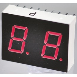 10 pcs - LB-402MN LB-402MN ROHM 2 Digit 7-Segment LED Display, CC Green 25 mcd RH DP 10.2mm