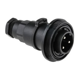 1 pcs - Bulgin Circular Connector, 3 Contacts, In-line, Plug, Male, IP68, Standard Buccaneer Series