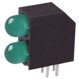 10 pcs - 552-0922F Dialight 552-0922F, Green Right Angle PCB LED Indicator, 2 LEDs, Through Hole 1.8 V