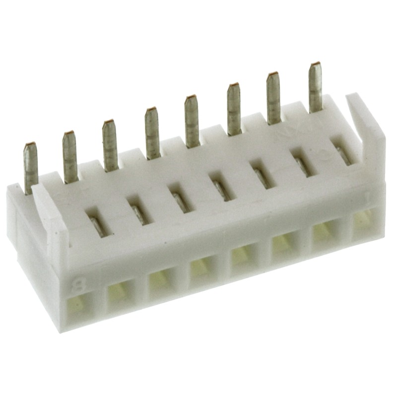 5 pcs - Molex KK 254 Series Right Angle Through Hole Mount PCB Socket, 8-Contact, 1-Row, 2.54mm Pitch, Solder Termination