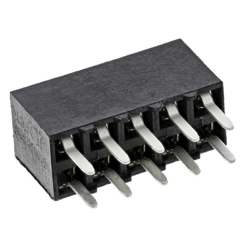 5 pcs - TE Connectivity AMPMODU MOD IV Series Straight Through Hole Mount PCB Socket, 10-Contact, 2-Row, 2.54mm Pitch, Solder