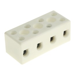 5 pcs - RS PRO Non-Fused Terminal Block, 4-Way, 15 - 57A, 8 AWG Wire, Screw Down Termination