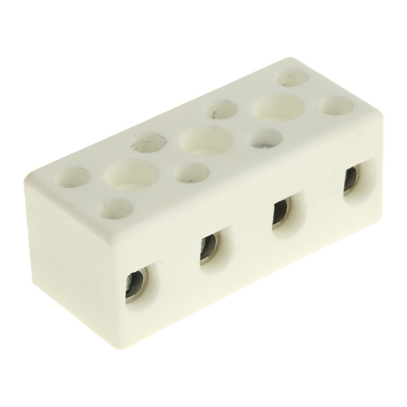5 pcs - RS PRO Non-Fused Terminal Block, 4-Way, 15 - 57A, 8 AWG Wire, Screw Down Termination