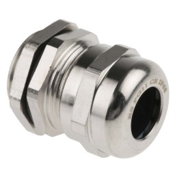 5 pcs - RS PRO Metallic Nickel Plated Brass Cable Gland, PG11 Thread, 5mm Min, 10mm Max, IP68