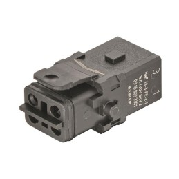 1 pcs - HARTING Heavy Duty Power Connector Insert, 16A, Female, Han 1A Series, 3 Contacts