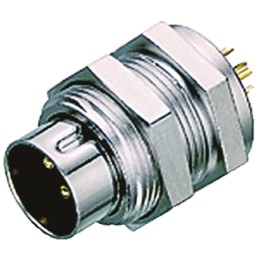 1 pcs - Binder Circular Connector, 8 Contacts, Panel Mount, M9 Connector, Socket, Male, IP40, 711 Series