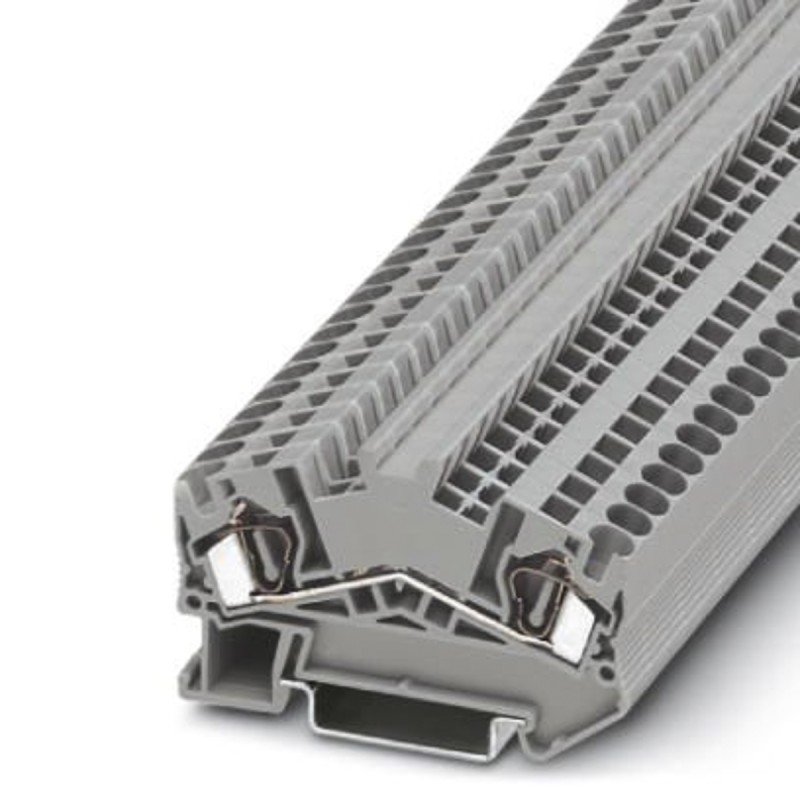 5 pcs - Phoenix Contact STS 4 Series Grey DIN Rail Terminal Block, Single-Level, Spring Clamp Termination