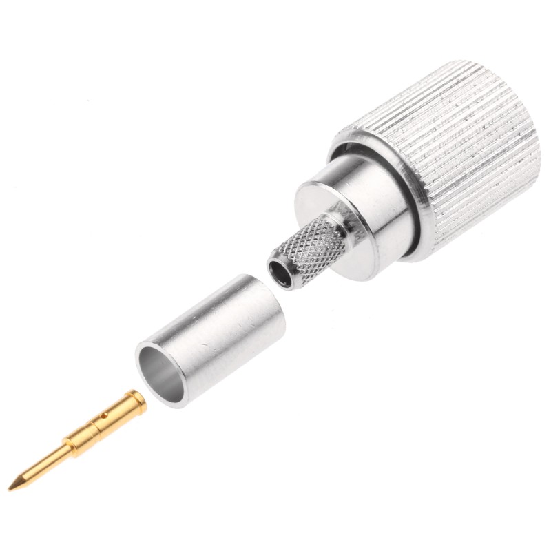 1 pcs - Telegartner, Plug Cable Mount 1.6/5.6 Connector, 75Ω, Crimp Termination, Straight Body