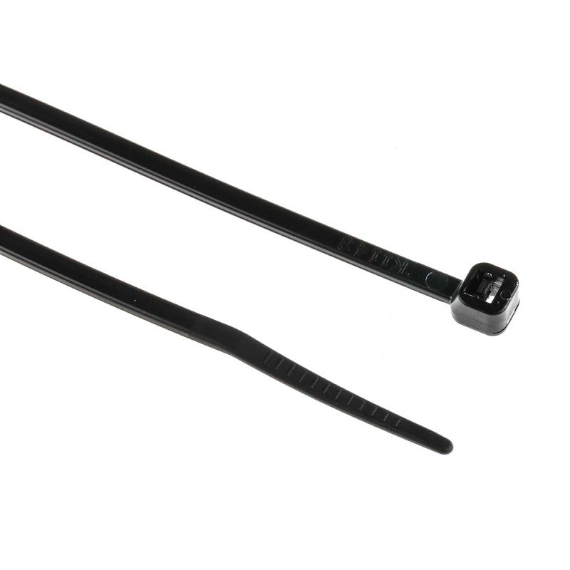 1 Bag of 100 - RS PRO Cable Tie, 142mm x 3.2 mm, Black Nylon, Pk-100