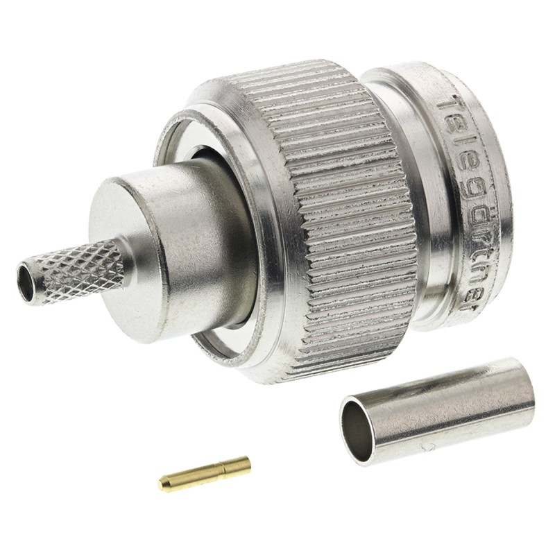 1 pcs - Telegartner, Plug Cable Mount TNC Connector, 50Ω, Crimp Termination, Straight Body