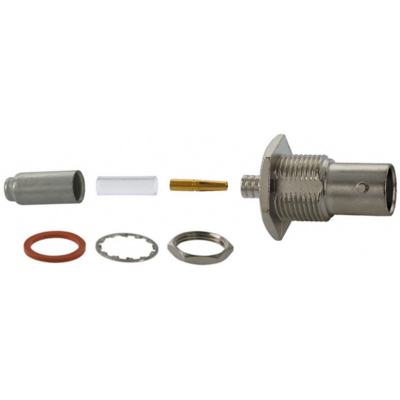 1 pcs - TE Connectivity BNC Series, jack Panel Mount BNC Connector, 50Ω, Crimp Termination, Straight Body