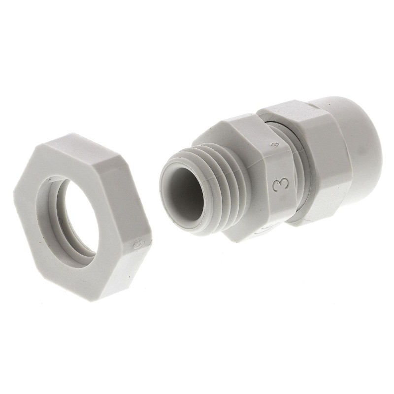 1 Box of 5 - SIB WADI-TEC Series Grey PA 6 Cable Gland, M12 Thread, 3mm Min, 6mm Max, IP68