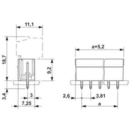 5 pcs - Phoenix Contact 3.81mm Pitch 5 Way Pluggable Terminal Block, Header, Solder Termination
