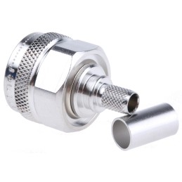 1 pcs - Telegartner, Plug Cable Mount N Connector, 50Ω, Crimp Termination, Straight Body
