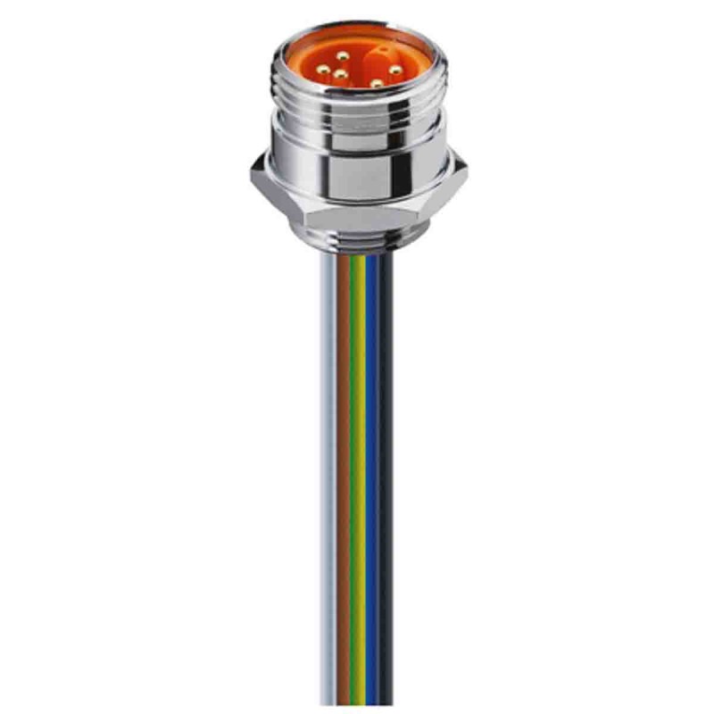 1 pcs - Lumberg Automation Circular Connector, 5 Contacts, Front Mount, 7/8 Connector, Plug, Male, IP68, RSF Series