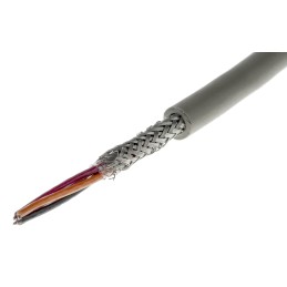 1 Reel of 50 M - Alpha Wire Multicore Data Cable, 0.56 mm², 4 Cores, 20 AWG, Screened, 50m, Grey Sheath