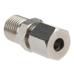 1 pcs - RS PRO Thermocouple Compression Fitting for Use with Thermocouple, 1/4 BSPP, 6mm Probe, RoHS Compliant Standard
