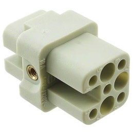 1 pcs - HARTING Heavy Duty Power Connector Insert, 10A, Female, Han D Series, 7 Contacts