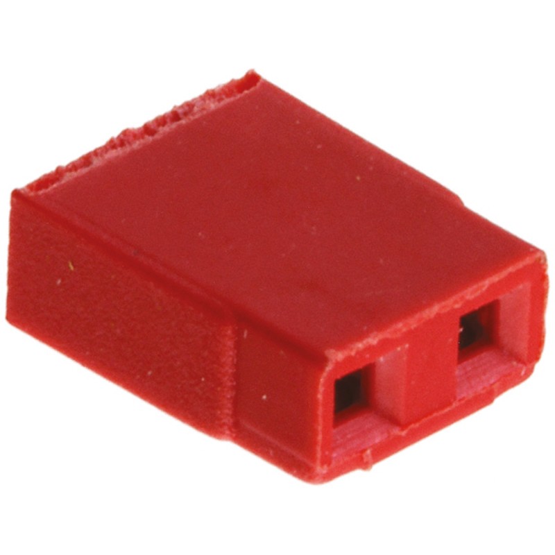 5 pcs - HARWIN Jumper Female Straight Red Open Top 2 Way 1 Row 2.54mm Pitch