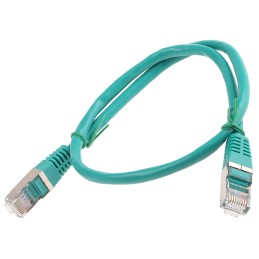 1 pcs - Decelect Cat5 Male RJ45 to Male RJ45 Ethernet Cable, F/UTP, Green PVC Sheath, 0.5m