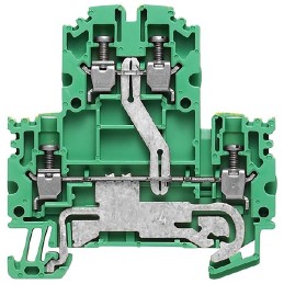5 pcs - Weidmuller WDK Series Green/Yellow PE Terminal, 2.5mm², Double-Level, Screw Termination, ATEX, IECEx