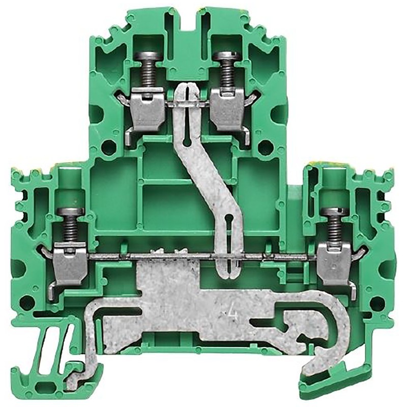 5 pcs - Weidmuller WDK Series Green/Yellow PE Terminal, 2.5mm², Double-Level, Screw Termination, ATEX, IECEx